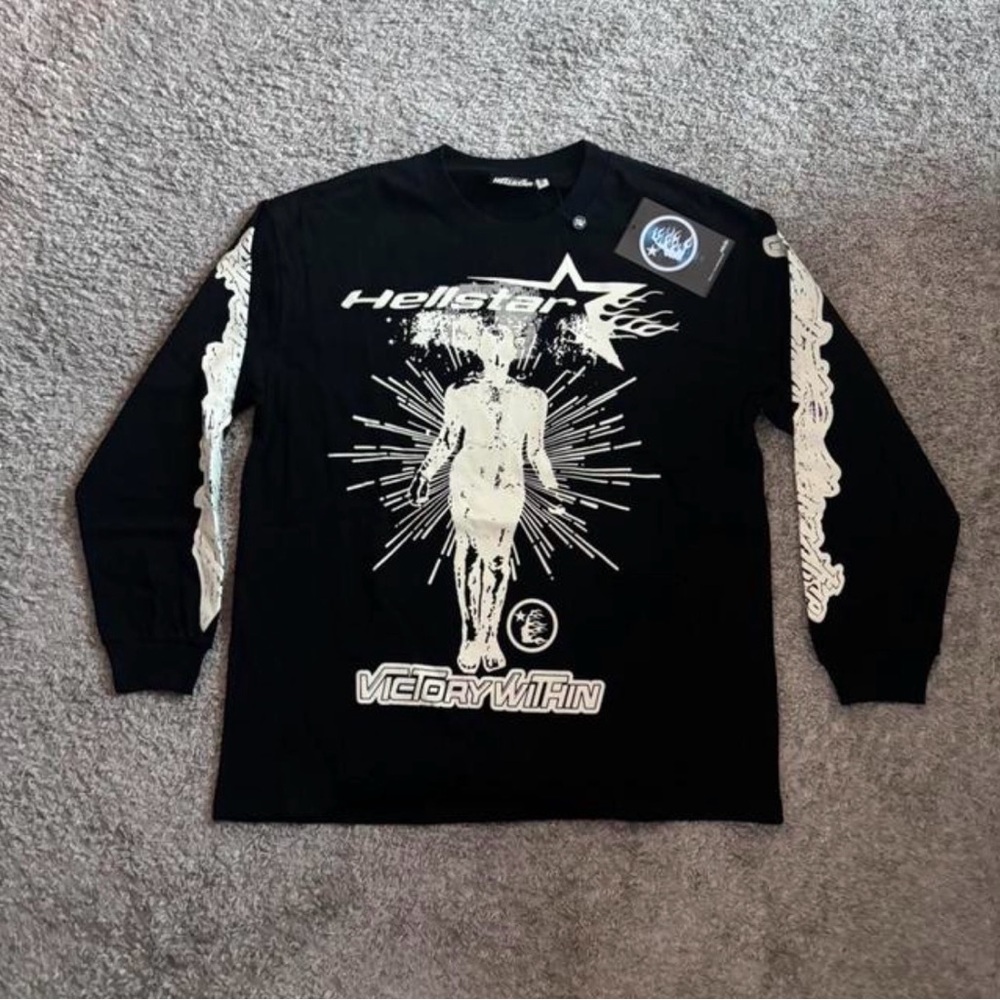 Hellstar Victory Within Black Long Sleeve Graphic Tee